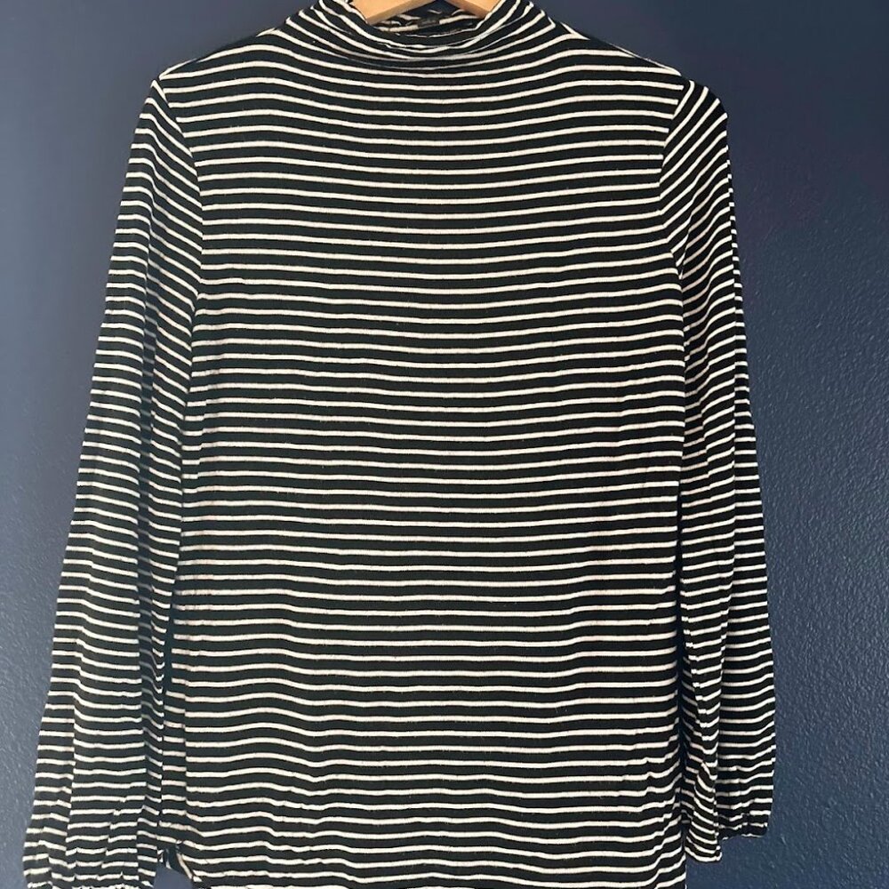 Ann Taylor striped mock turtle neck